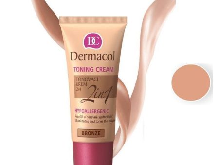 Toning Cream 2in1 Hypoallergenic krem nawilżający i podkład do twarzy Bronze 30ml For Sale