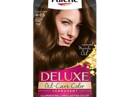 Deluxe Oil-Care Color farba do włosów trwale koloryzująca z mikroolejkami 760 (4-65) Olśniewający Brąz Online Sale