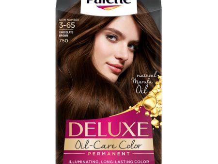 Deluxe Oil-Care Color farba do włosów trwale koloryzująca z mikroolejkami 750 (3-65) Czekoladowy Brąz Discount