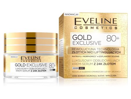 Gold Exclusive 80+ luksusowy odbudowujący krem-serum z 24k złotem 50ml Cheap