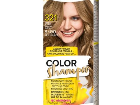 Color Shampoo szampon koloryzujący do włosów do 24 myć 321 (8-00) Średni Blond Online Hot Sale