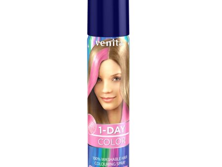 1-Day Color koloryzujący spray do włosów Różowy Świat 50ml Hot on Sale